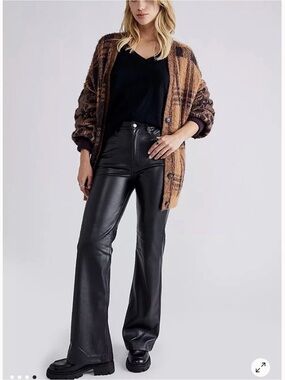 PISTOLA Free People High-Rise Relaxed Vegan Flare Pants Sz 29